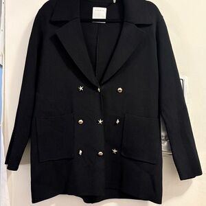 Sandro Black Jocelyn cardigan with Star Buttons